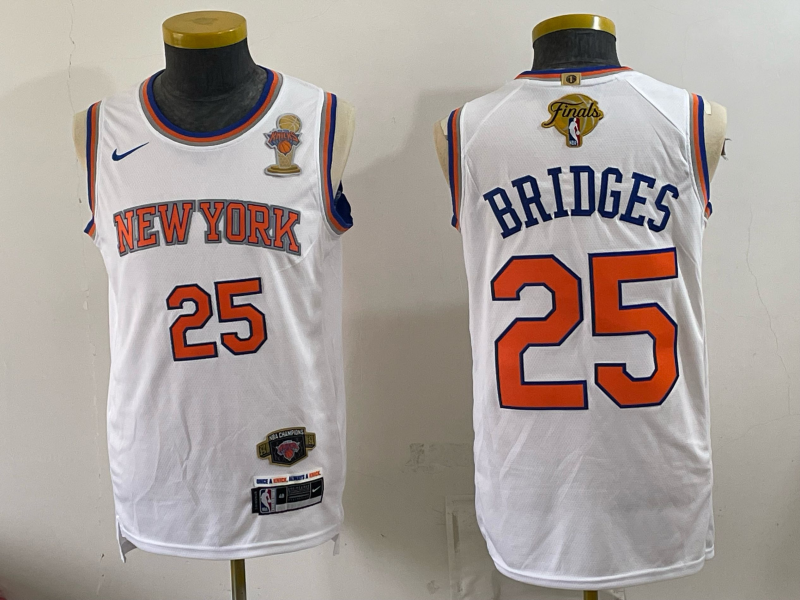 Men New York Knicks #25 Bridges white 2026 Nike NBA jersey 072205->new york knicks->NBA Jersey